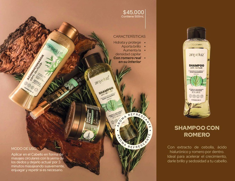 Shampoo con romero Anyeluz referencia SM-151