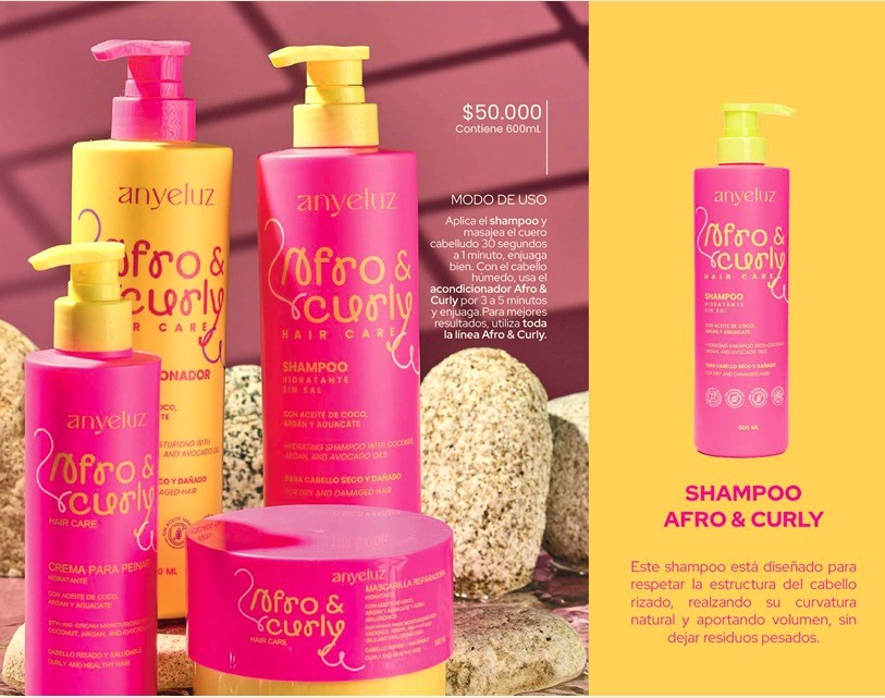 Shampoo Afro & Curly Anyeluz referencia SM-153
