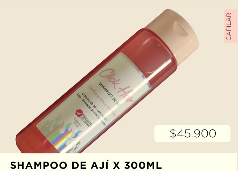 Shampoo de ají Clickair 300 ml referencia SM-161