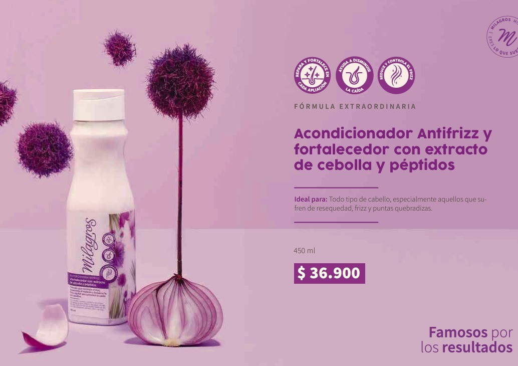Acondicionador antifrizz y fortalecedor Milagros referencia SM-166