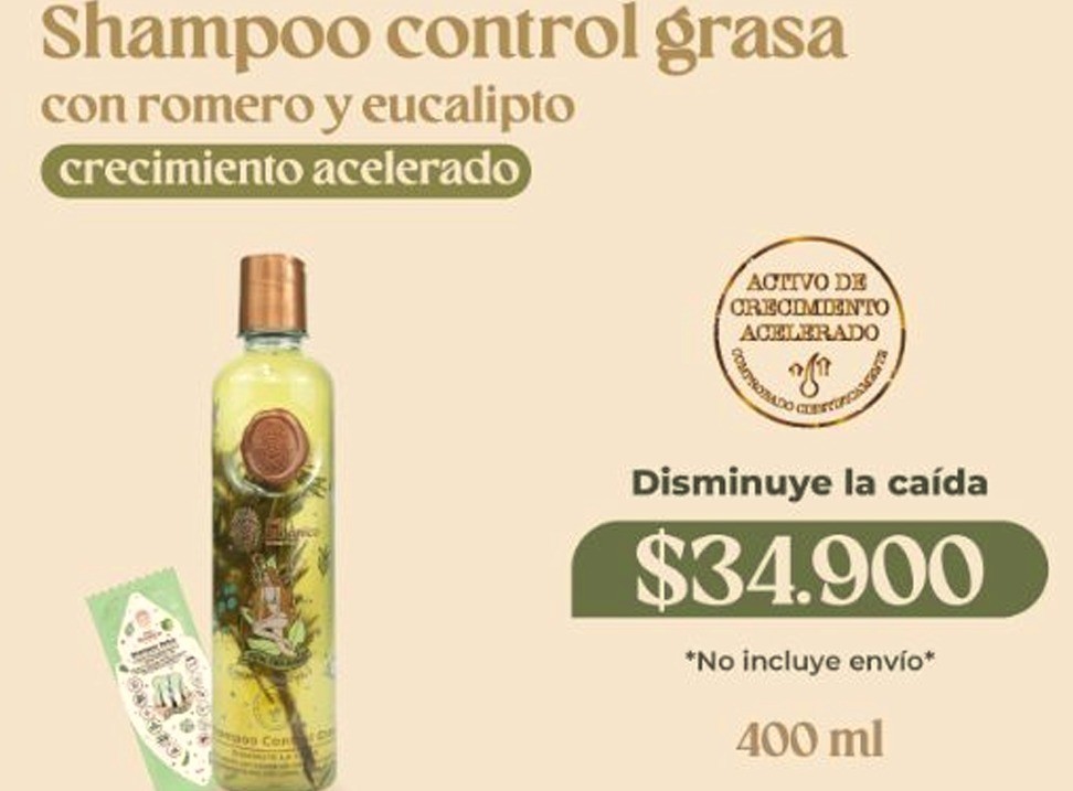 Shampoo control grasa con romero y eucalipto Ritual Botánico 400 ml referencia SM-194