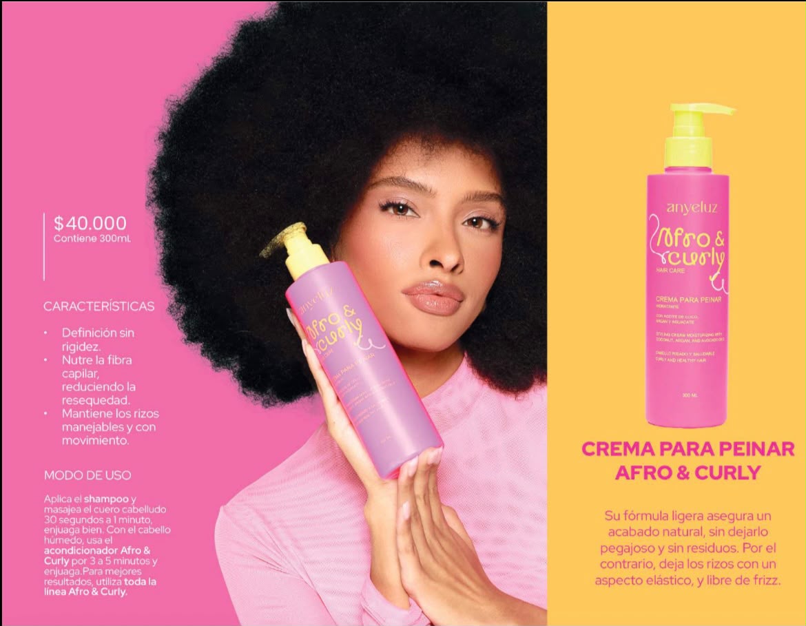 Crema para Peinar Afro & Curly Anyeluz 300 ml referencia SM-232