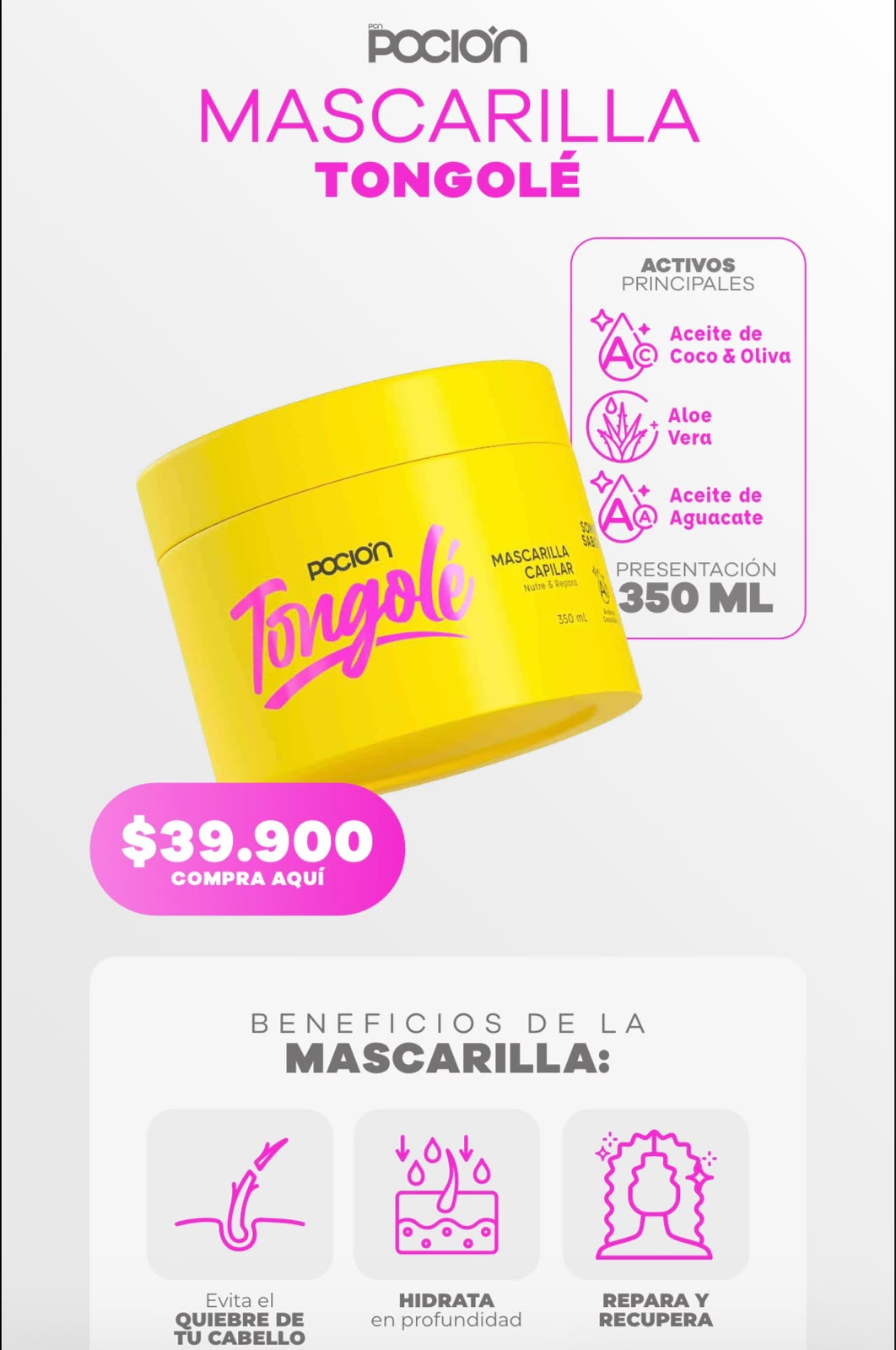 Mascarilla Tongolé Poción 350 ml referencia SM-234