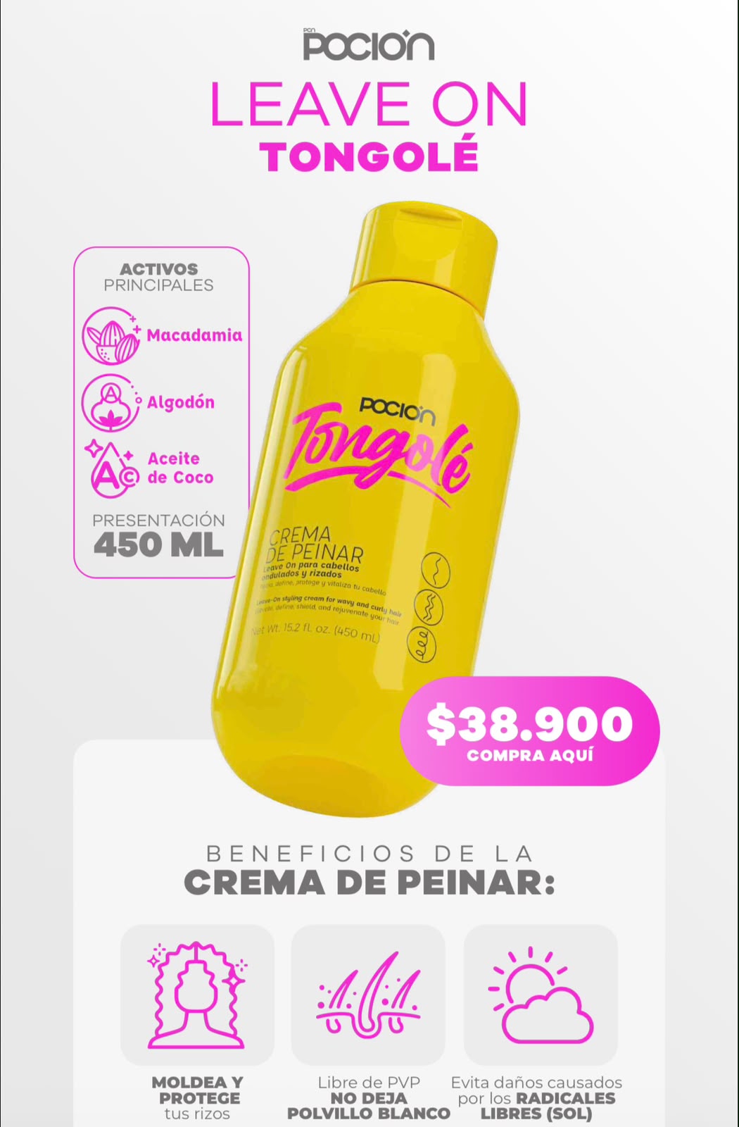 Crema para Peinar Tongolé Poción 450 ml referencia SM-235