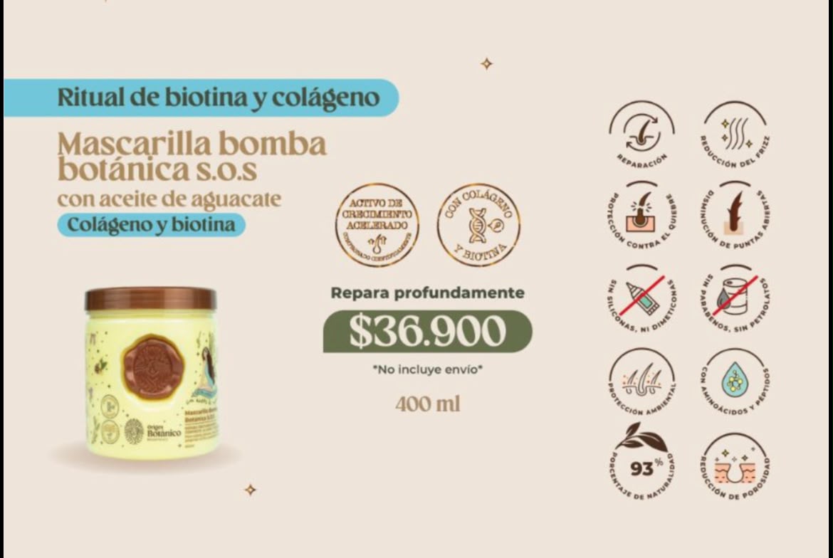 Mascarilla Bomba Botánica S.O.S. Ritual Botánico 400 ml referencia SM-238